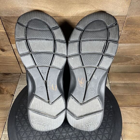 Dansko Womens Sz 8 /38 Elaine Sneakers Shoes Black Suede Lace Up Slip Resistant - Picture 9 of 10